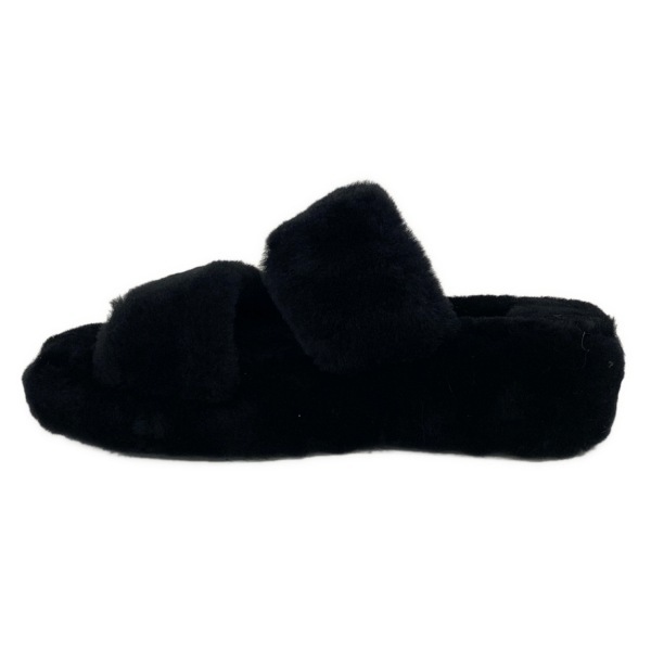 アグ UGG ミュール 22 1104662 ファズ イヤー ムートン 黒 レディース 靴