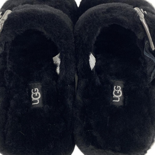 アグ UGG ミュール 22 1104662 ファズ イヤー ムートン 黒 レディース 靴