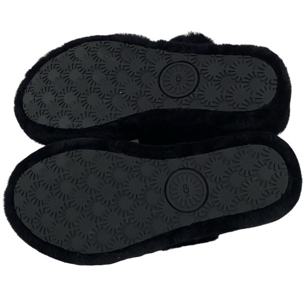 アグ UGG ミュール 22 1104662 ファズ イヤー ムートン 黒 レディース 靴