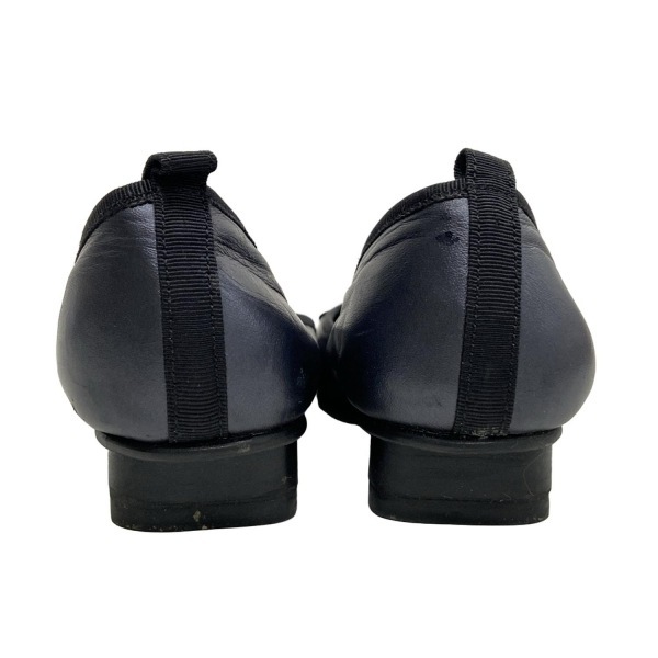 ダイアナ DIANA パンプス 22 1/2 レザー 黒 レディース リボン 美品 靴