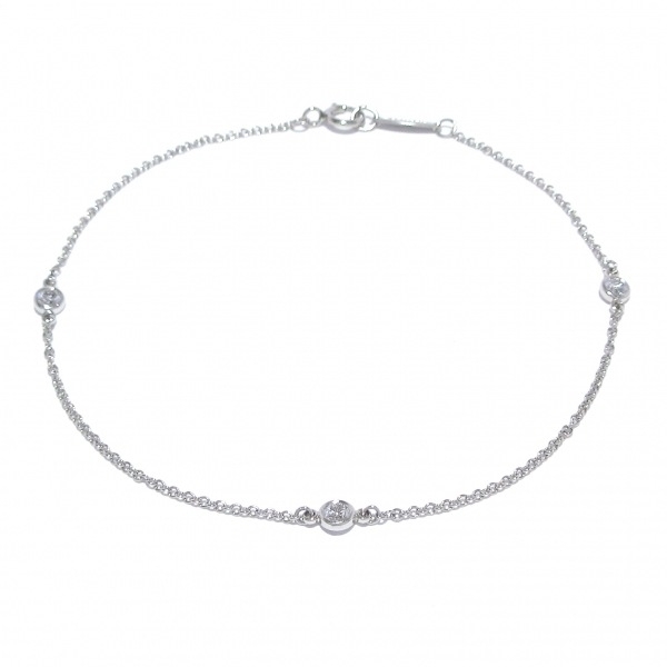 磨き済み■ティファニー TIFFANY&Co. ブレスレット バイザヤード Pt950×ダイヤモンド 3Pダイヤ アクセサリー（腕）