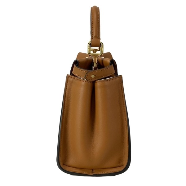 フェンディ FENDI ハンドバッグ 8BN244-AHJW ピーカブーアイコニックスモール レザー ブラウン 美品 バッグ
