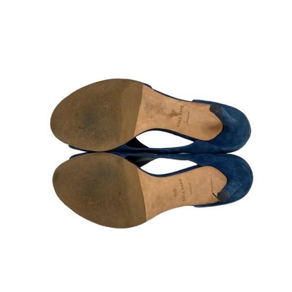 コールハーン COLE HAAN パンプス 6 1/2B - ネイビー レディース オープントゥ/アウトソール張?zhí)鏈g 靴