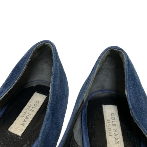 コールハーン COLE HAAN パンプス 6 1/2B - ネイビー レディース オープントゥ/アウトソール張?zhí)鏈g 靴