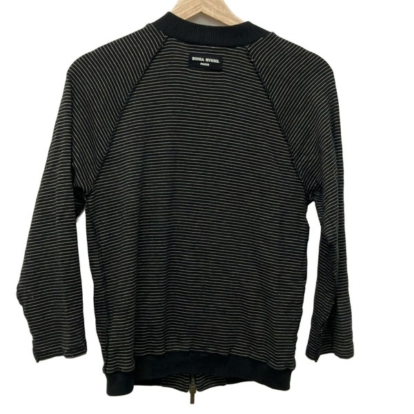 ソニアリキエル SONIARYKIEL ブルゾン サイズM - 黒×ベージュ レディース 長袖/ボーダー/肩パッド/春/秋 ジャケット