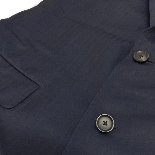 トゥモローランド TOMORROWLAND サイズ44S - ダークネイビー メンズ 長袖/ストライプ/VITALE BARBERIS CANONICO/秋/冬 ジャケット