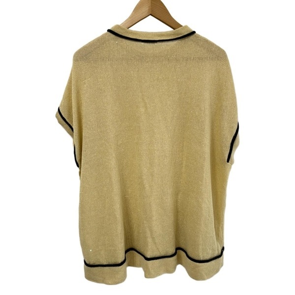 ブルネロクチネリ BRUNELLO CUCINELLI ノースリーブセーター/ニット サイズXXL XL - アイボリー×ダークグレー レディース 美品 トップス