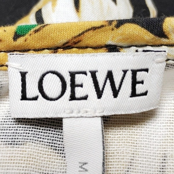 ロエベ LOEWE サイズ34 S 1719442 - 黒×イエロー×マルチ レディース 半袖/ロング/花柄 ワンピース