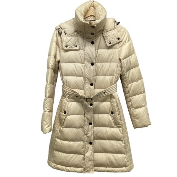 バーバリーロンドン Burberry LONDON ダウンコート サイズ38 L - ベージュ レディース 長袖/フード著脫可/冬 コート