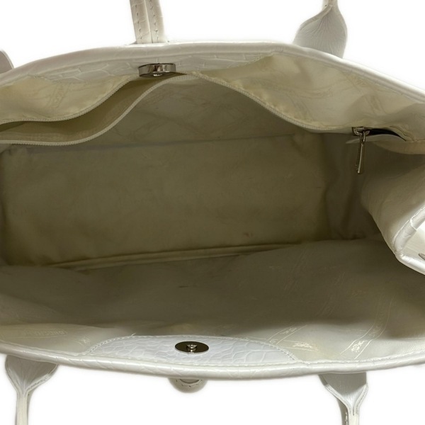 ロンシャン LONGCHAMP トートバッグ ロゾ レザー 白 型押し加工 バッグ