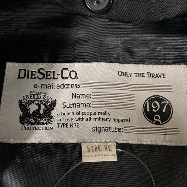 ディーゼル DIESEL サイズXL - 黒 メンズ 長袖/秋/冬 コート_画像3