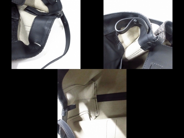 ザネラート ZANELLATO トートバッグ - レザー 黒×ベージュ×白 バッグ