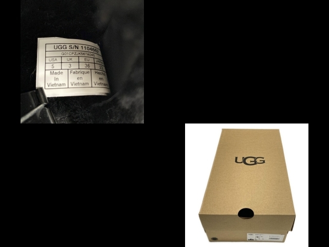 アグ UGG ミュール 22 1104662 ファズ イヤー ムートン 黒 レディース 靴