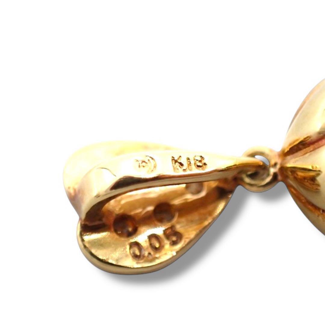 タサキ 田崎真珠 TASAKI 黒蝶真珠 パール ダイヤモンド ダイヤ 0.05ct ネックレストップ ペンダントトップ K18 YG イエローゴールド 3590
