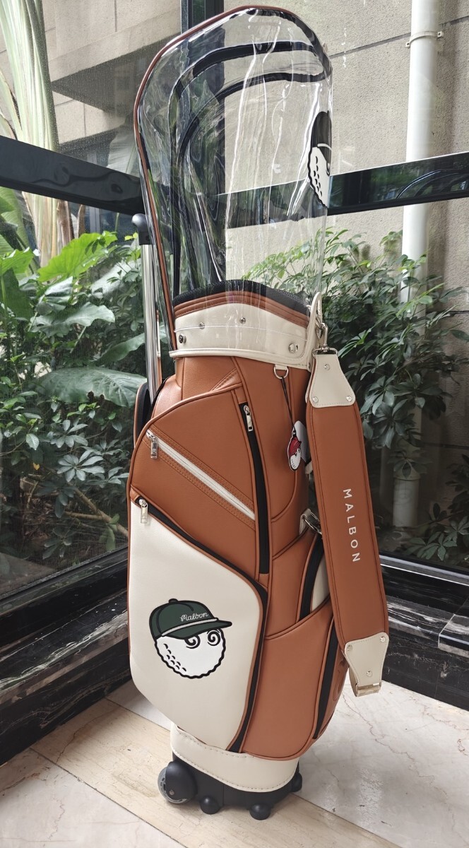 新型入荷★マルボンゴルフキャディバッグ　ゴルフキャディバッグ　キャリー付き仕様　ブラウン