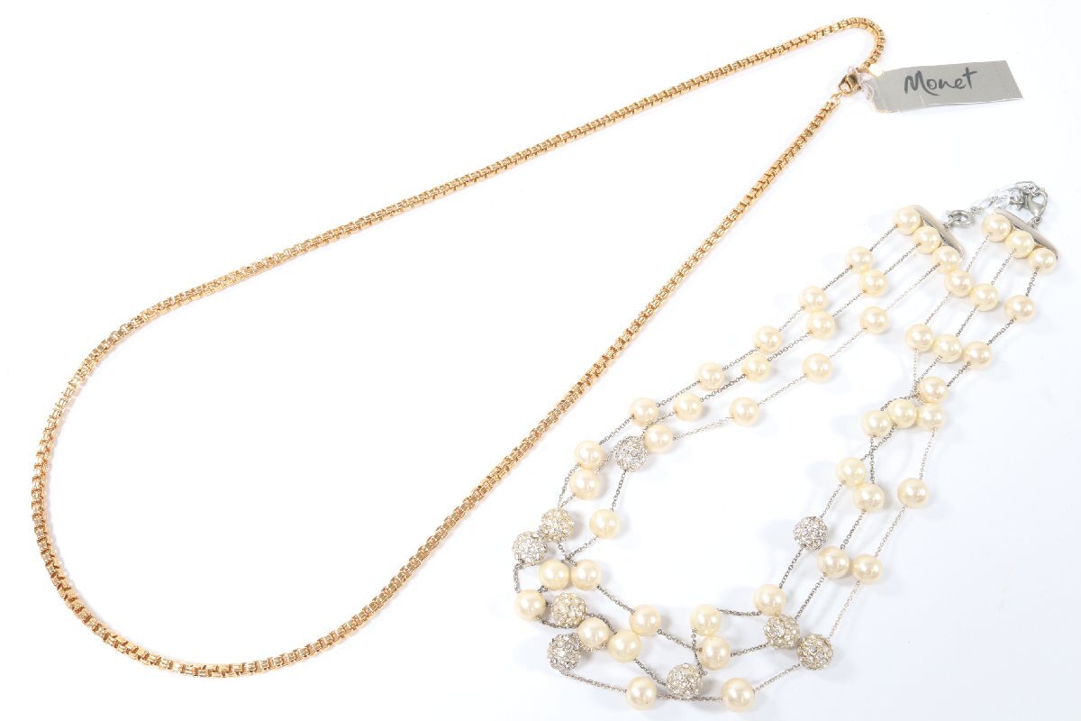 アクセサリー　ネックレス　ブローチ　イヤリング　ゴールド　Monet AVON等 24点】AVON エイボン Monet モネ ネックレス/イヤリング