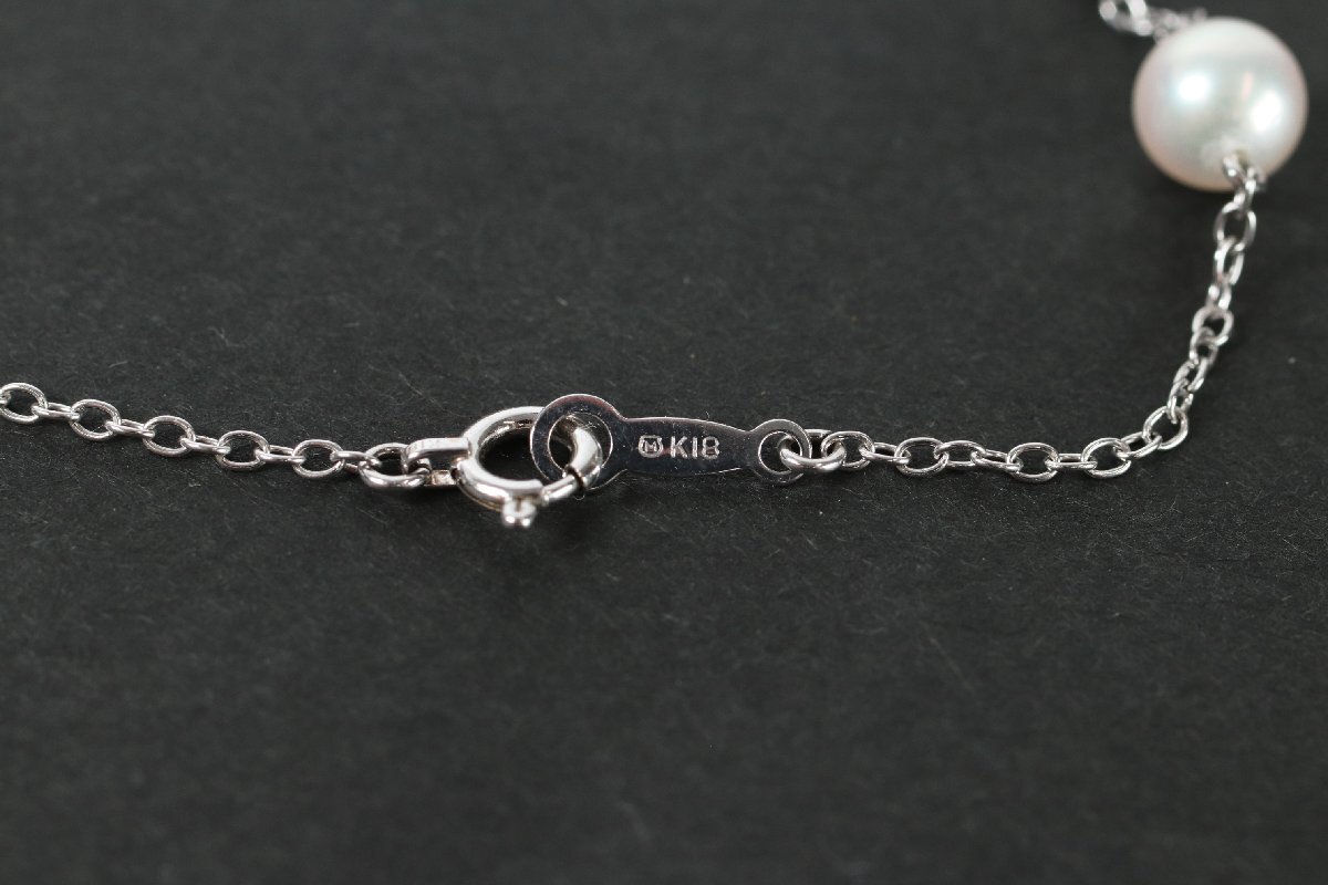 MIKIMOTO ミキモト 真珠 パール ネックレス 留め具 K18 刻印 総重量約5.4ｇ 約6.0ｍｍ珠 レディース アクセサリー ケース付き 7659-AM