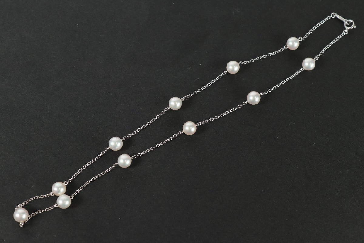 MIKIMOTO ミキモト 真珠 パール ネックレス 留め具 K18 刻印 総重量約5.4ｇ 約6.0ｍｍ珠 レディース アクセサリー ケース付き 7659-AM