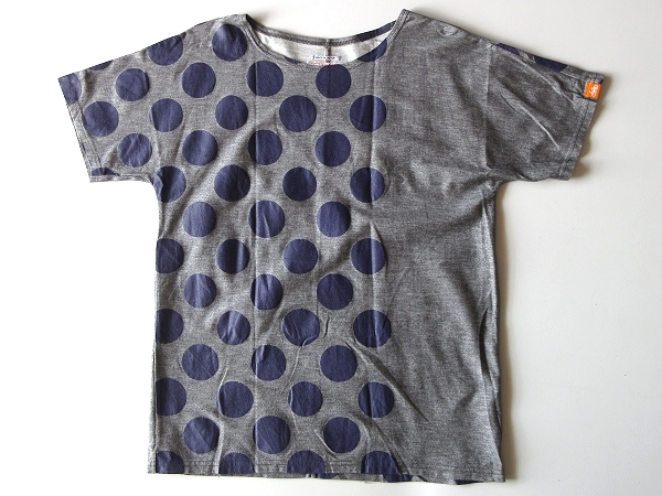 ネコポス対応 SOU・SOU × le coq sportif ソウソウ ルコックスポルティフ ドットプリント コットンリネン Tシャツ L グレー パープル_画像2