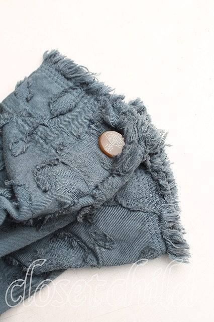  Vivienne Westwood б/у / бахрома Denim Rav жакет 2 голубой H-25-05-25-081-jc-SZ-ZH