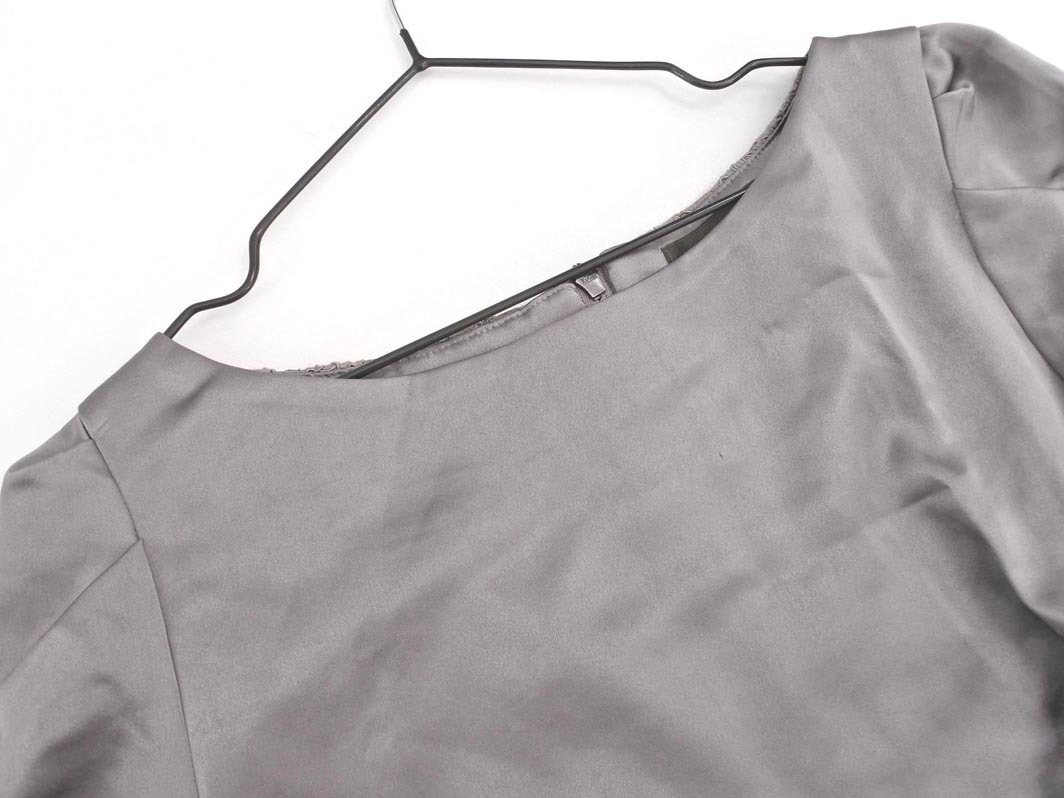 BODY DRESSING Deluxe ボディ ドレッシングデラックス サテン バックレース ブラウス シャツ size38/グレー ■◆ ☆ ffa2 レディース