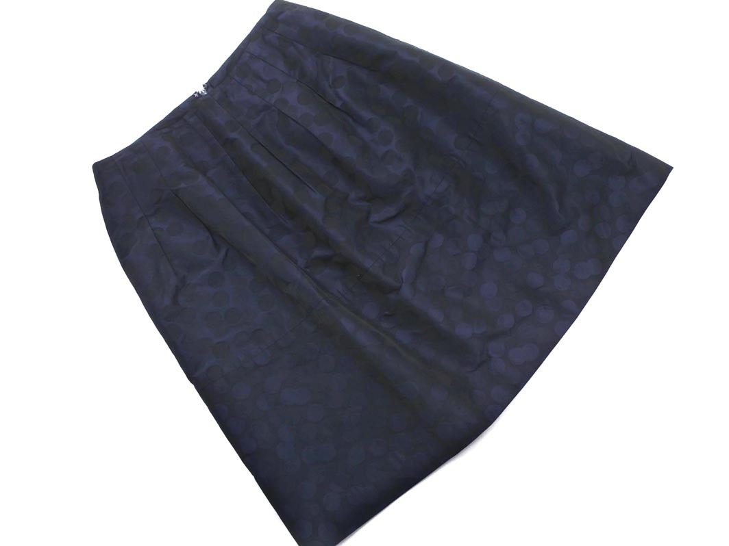 ネコポスOK OLD ENGLAND オールドイングランド ドット Aライン 臺形 スカート size36/濃紺 ■■ ☆ ffa2 レディース