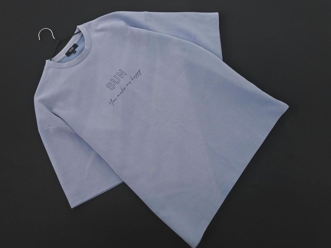 BEAMS HEART ビームスハート ロゴ プリント 半袖 カットソー sizeS/青 ■◆ ☆ ffa2 メンズ