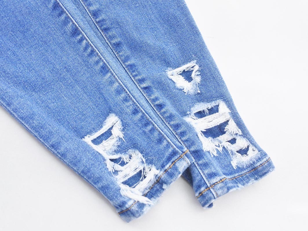 AMERICAN EAGLE アメリカンイーグル ダメージ加工 スキニー デニムパンツ size0/青 ■■ ☆ ffa2 レディース