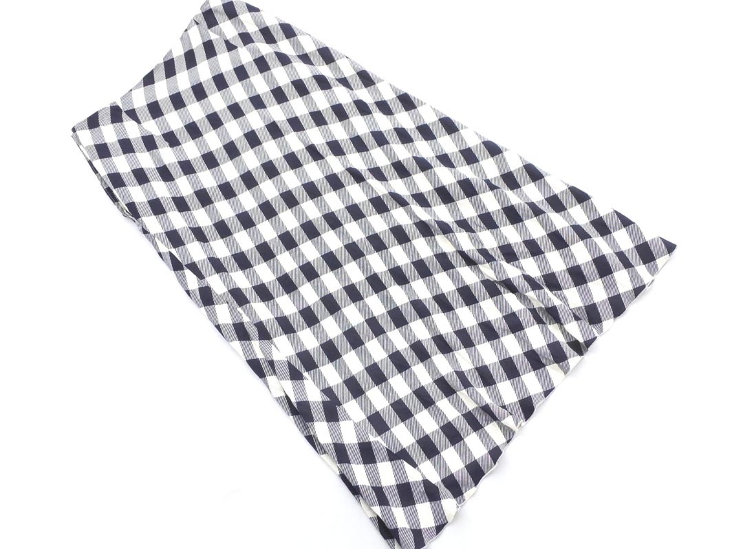 IENA イエナ チェック ロング スカート size34/アイボリーｘ紺 ■■ ☆ ffa2 レディース