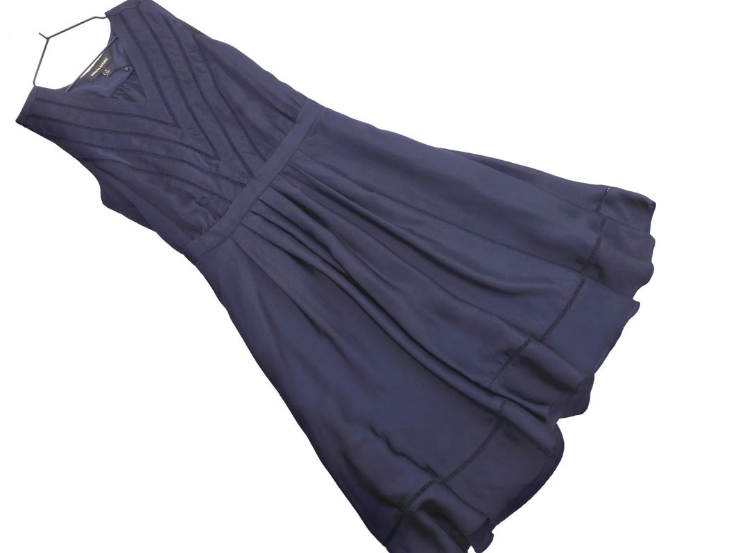 新品 BANANA REPUBLIC バナナリパブリック レース ノースリーブ Aライン ワンピース size2/紺 ■◆ ☆ ffa2 レディース