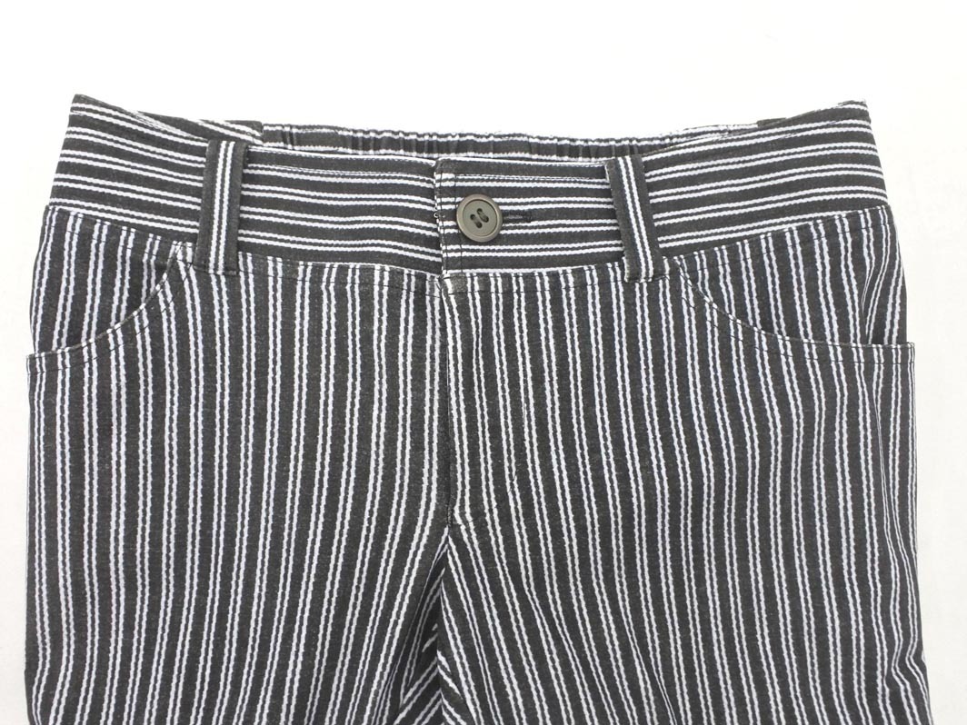 la.f... ラエフ ロートレアモン ストライプ ストレッチ パンツ size2S/黒 ■■ ☆ ffa2 レディース