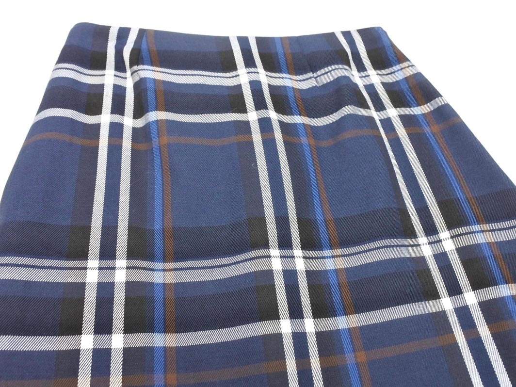 Heather ヘザー チェック ロング スカート sizeS/紺 ■■ ☆ ffa3 レディース_画像3