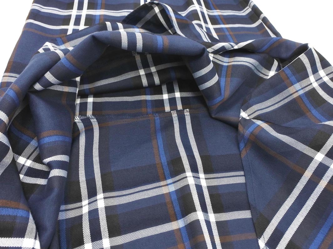 Heather ヘザー チェック ロング スカート sizeS/紺 ■■ ☆ ffa3 レディース_画像5