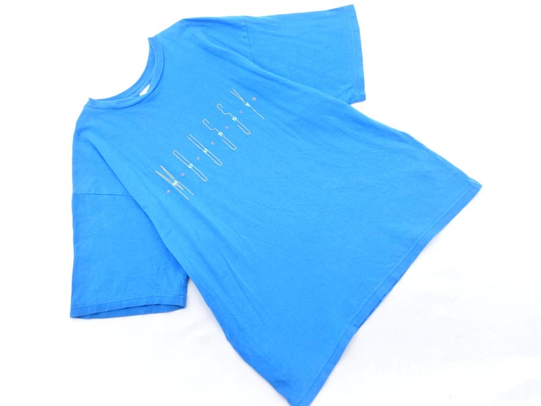 moussy マウジー 刺繍 Tシャツ sizeF/青 ■◆ ☆ ffa3 レディース