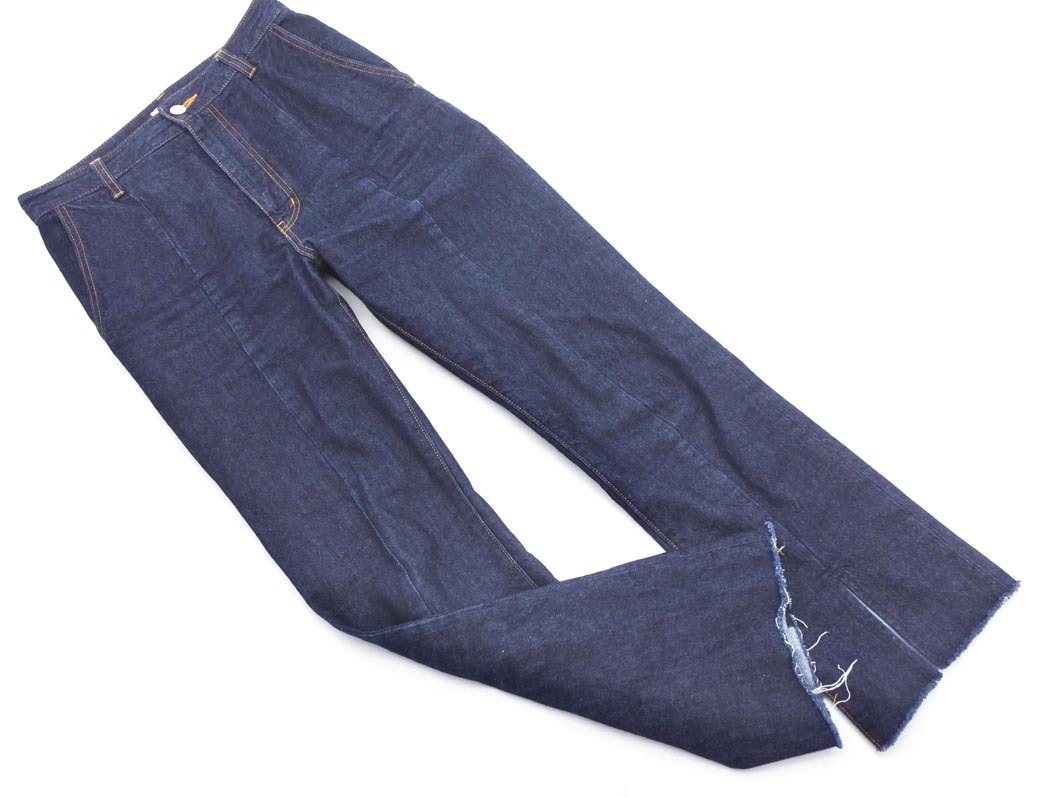 LOWRYS FARM ローリーズファーム カットオフ スリット デニムパンツ sizeM/紺 ■■ ☆ ffa3 レディース