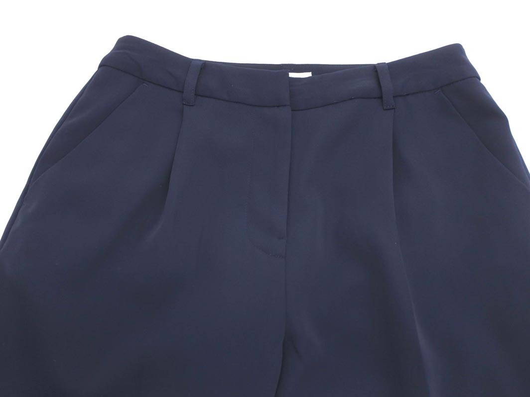 NATURAL BEAUTY BASIC ナチュラルビューティーベーシック センタープレス テーパード パンツ sizeXS/紺 ■■ ☆ ffa3 レディース