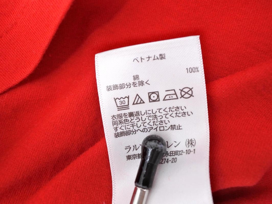  кошка pohs OK POLO RALPH LAUREN Polo Ralph Lauren Logo вышивка футболка sizeXS/ красный #* * ffa3 женский 