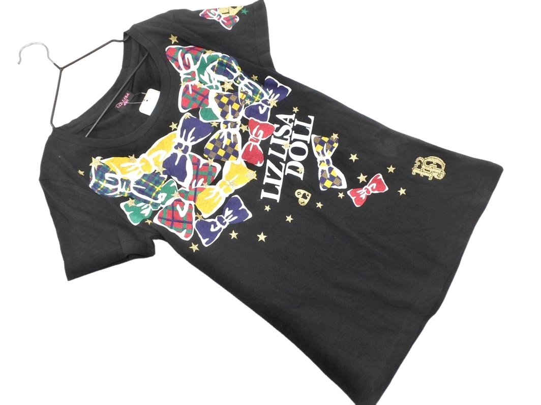 ネコポスOK 新品 LIZLISA doll リズリサドール プリント Tシャツ size0/黒 ■◆ ☆ ffa3 レディース