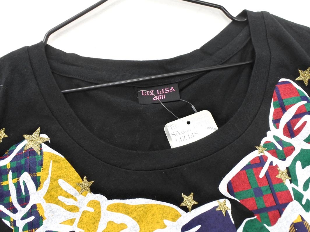 ネコポスOK 新品 LIZLISA doll リズリサドール プリント Tシャツ size0/黒 ■◆ ☆ ffa3 レディース