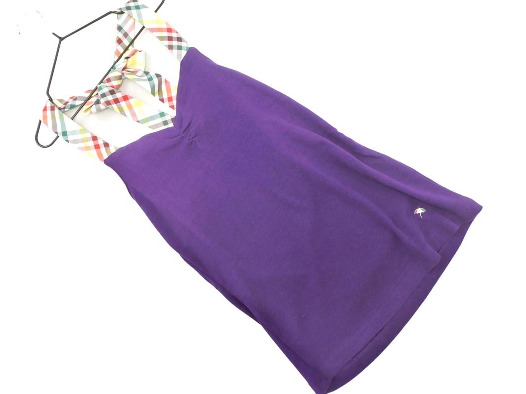 ネコポスOK arnold palmer アーノルドパーマー ボルターネック タンクトップ size1/紫 ■◆ ☆ ffa4 レディース