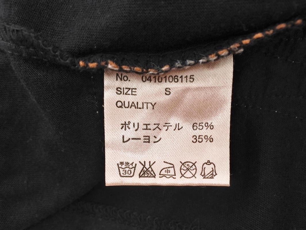 ネコポスOK EMODA エモダ ショート丈 カットソー sizeS/黒 ■◆ ☆ ffa4 レディース
