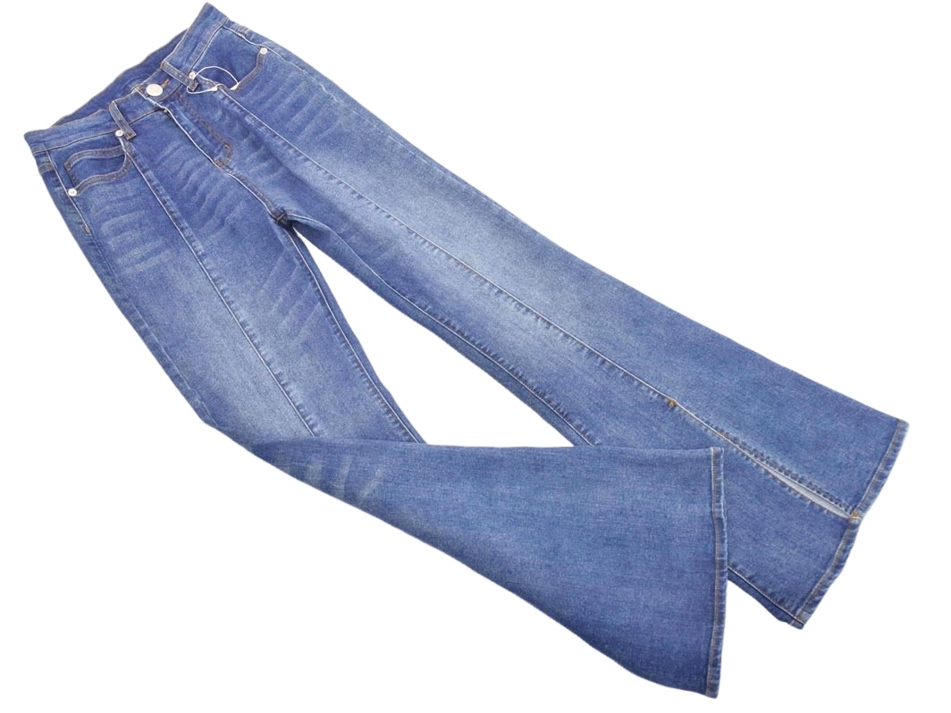 新品 INGNI イング スリット ブーツカット デニムパンツ sizeM/紺 ■■ ☆ ffa6 レディース