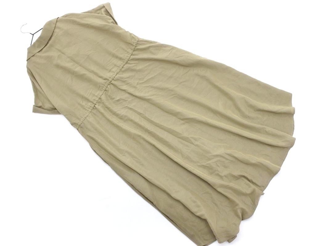 w closet ダブルクローゼット オープンカラー シャツ ワンピース sizeF/カーキ ■◆ ☆ ffa6 レディース