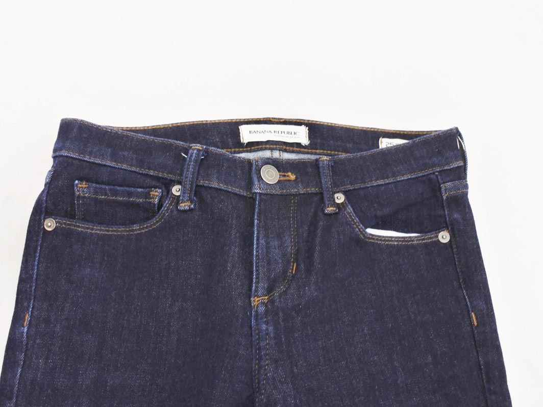 BANANA REPUBLIC バナナリパブリック スキニー アンクル デニムパンツ size25/紺 ■■ ☆ ffa6 レディース