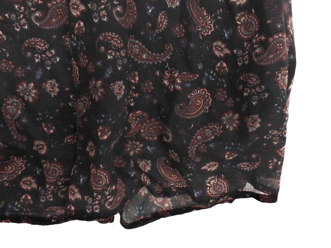 earth music&ecology アースミュージック＆エコロジー ペイズリー柄 Aライン ワンピース sizeF/黒 ■◆ ☆ ffa5 レディース_画像2