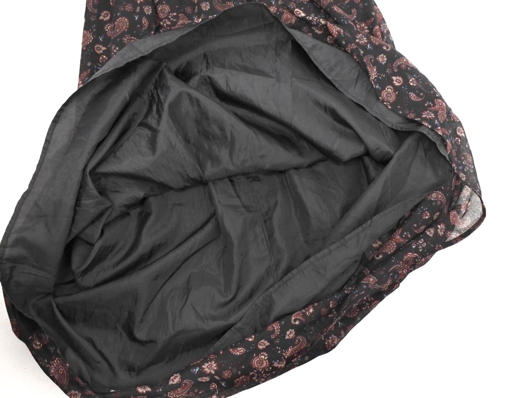 earth music&ecology アースミュージック＆エコロジー ペイズリー柄 Aライン ワンピース sizeF/黒 ■◆ ☆ ffa5 レディース_画像3