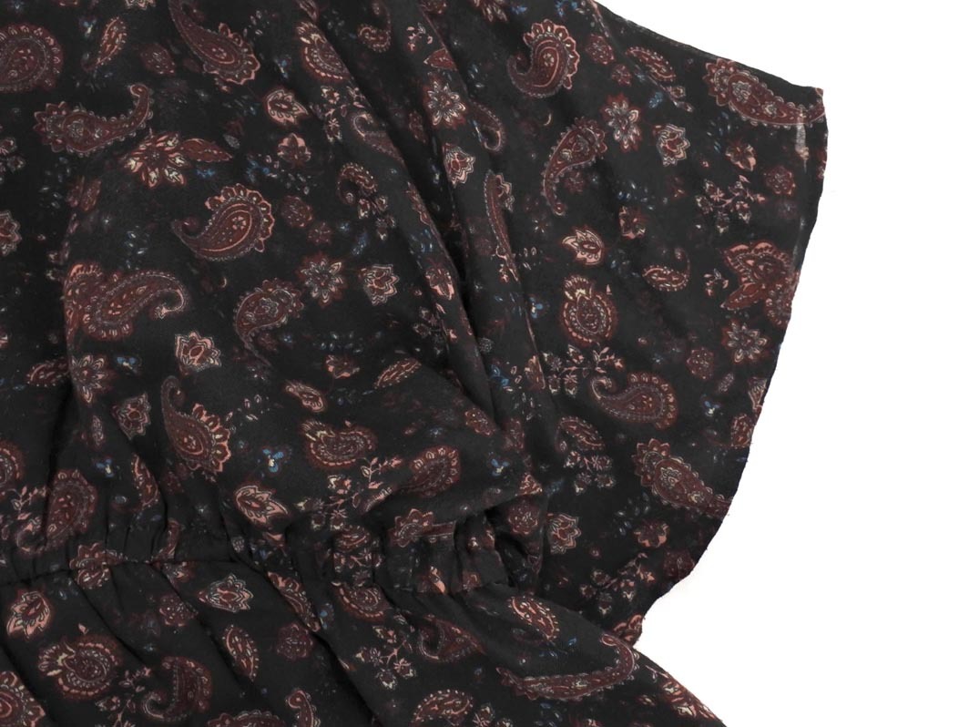 earth music&ecology アースミュージック＆エコロジー ペイズリー柄 Aライン ワンピース sizeF/黒 ■◆ ☆ ffa5 レディース_画像4