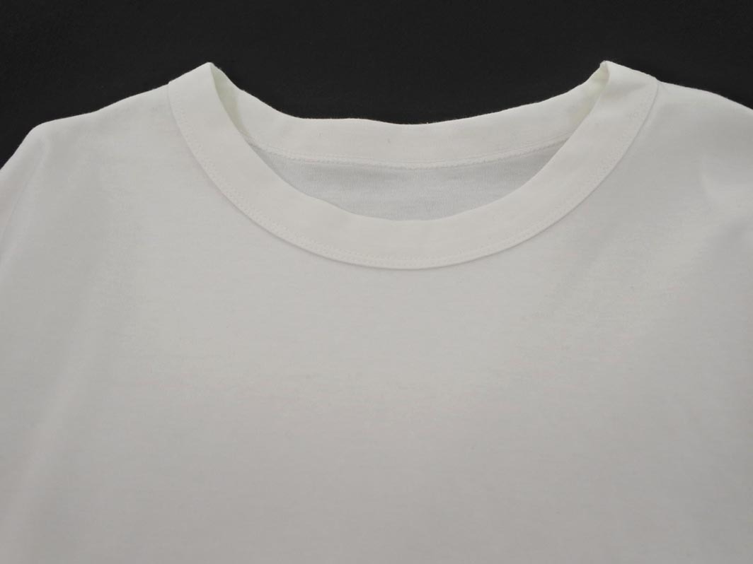 HUMAN WOMAN ヒューマンウーマン サイド ジップ プリーツ Tシャツ sizeM/白 ■◆ ☆ ffa6 レディース