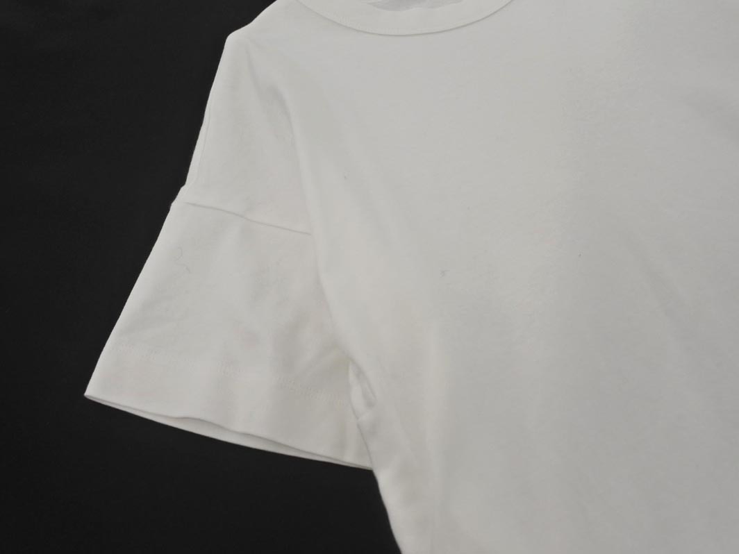 HUMAN WOMAN ヒューマンウーマン サイド ジップ プリーツ Tシャツ sizeM/白 ■◆ ☆ ffa6 レディース
