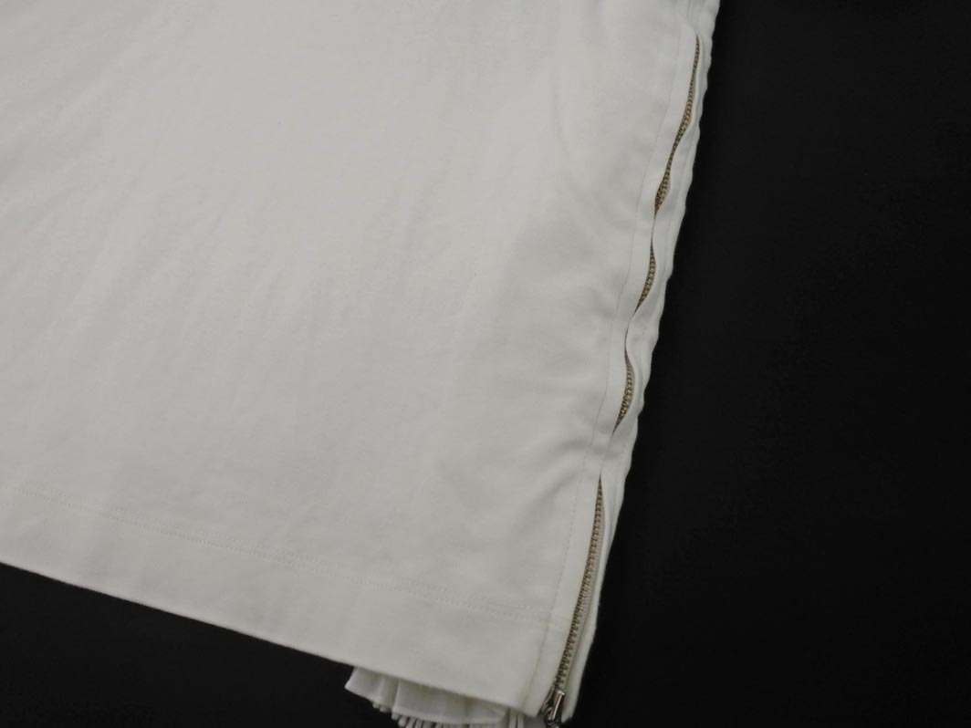 HUMAN WOMAN ヒューマンウーマン サイド ジップ プリーツ Tシャツ sizeM/白 ■◆ ☆ ffa6 レディース